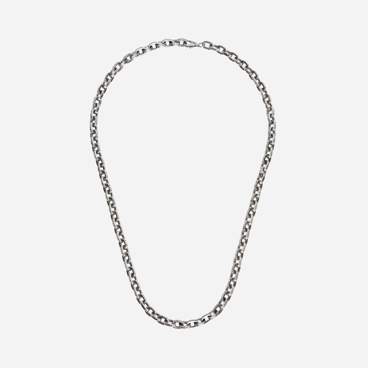 Initial Ketting: grove schakelketting van geoxideerd zilver met PALM. op elke schakel en een karabijnsluiting - PALM. Jewelry