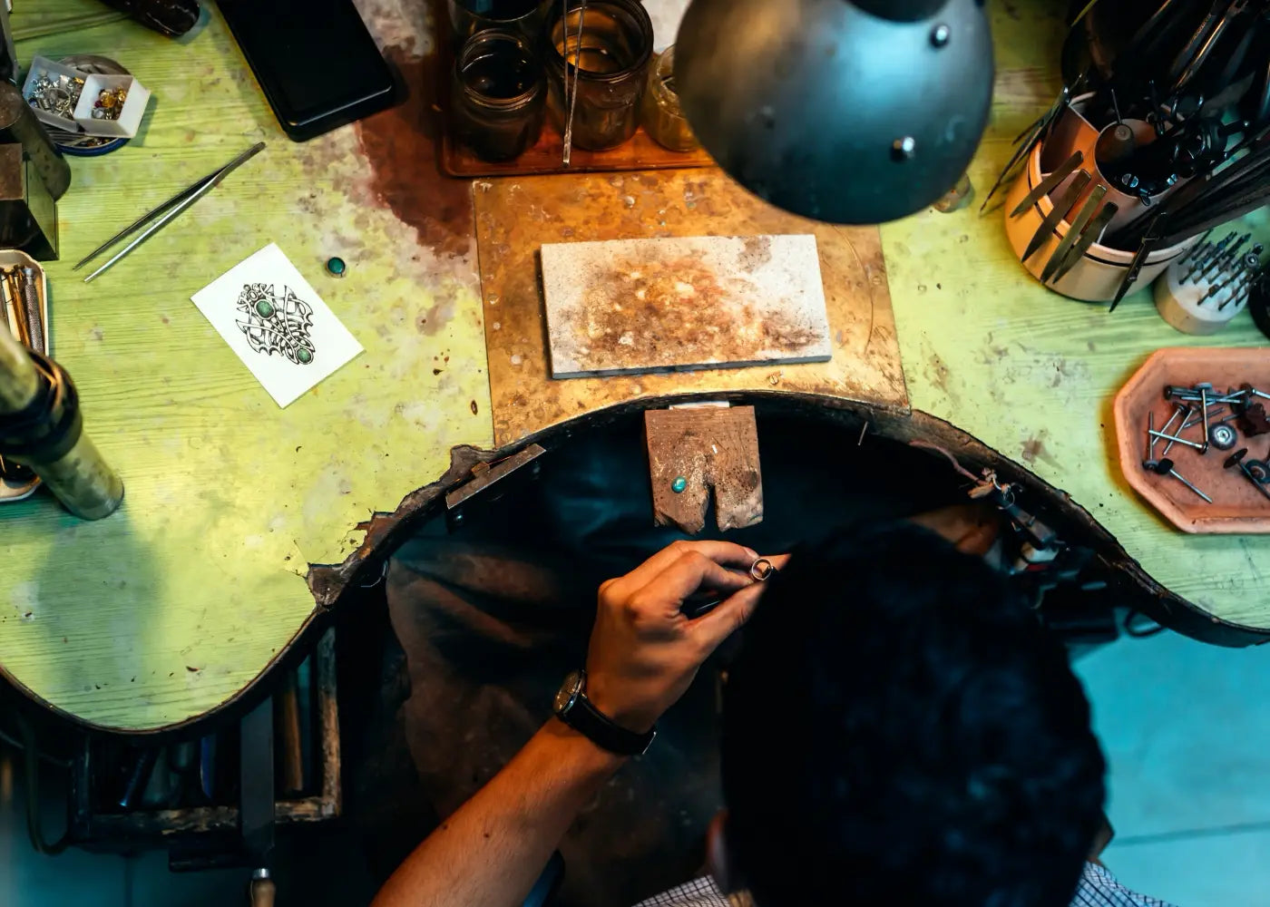 Duurzame handgemaakte herenring van 925 sterling zilver
