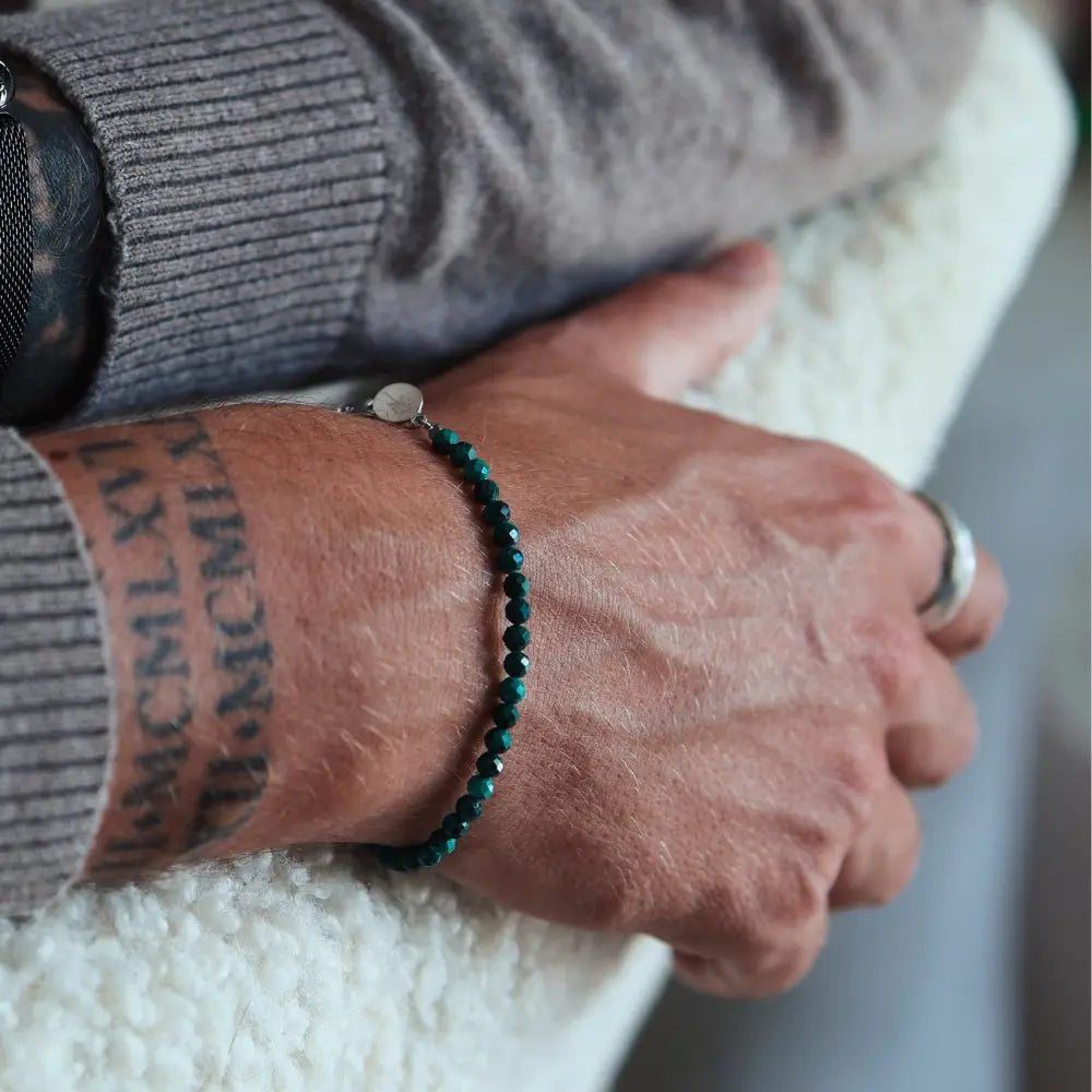 Zilveren armband met groene malachietstenen – FORREST ARMBAND van PALM. Jewelry