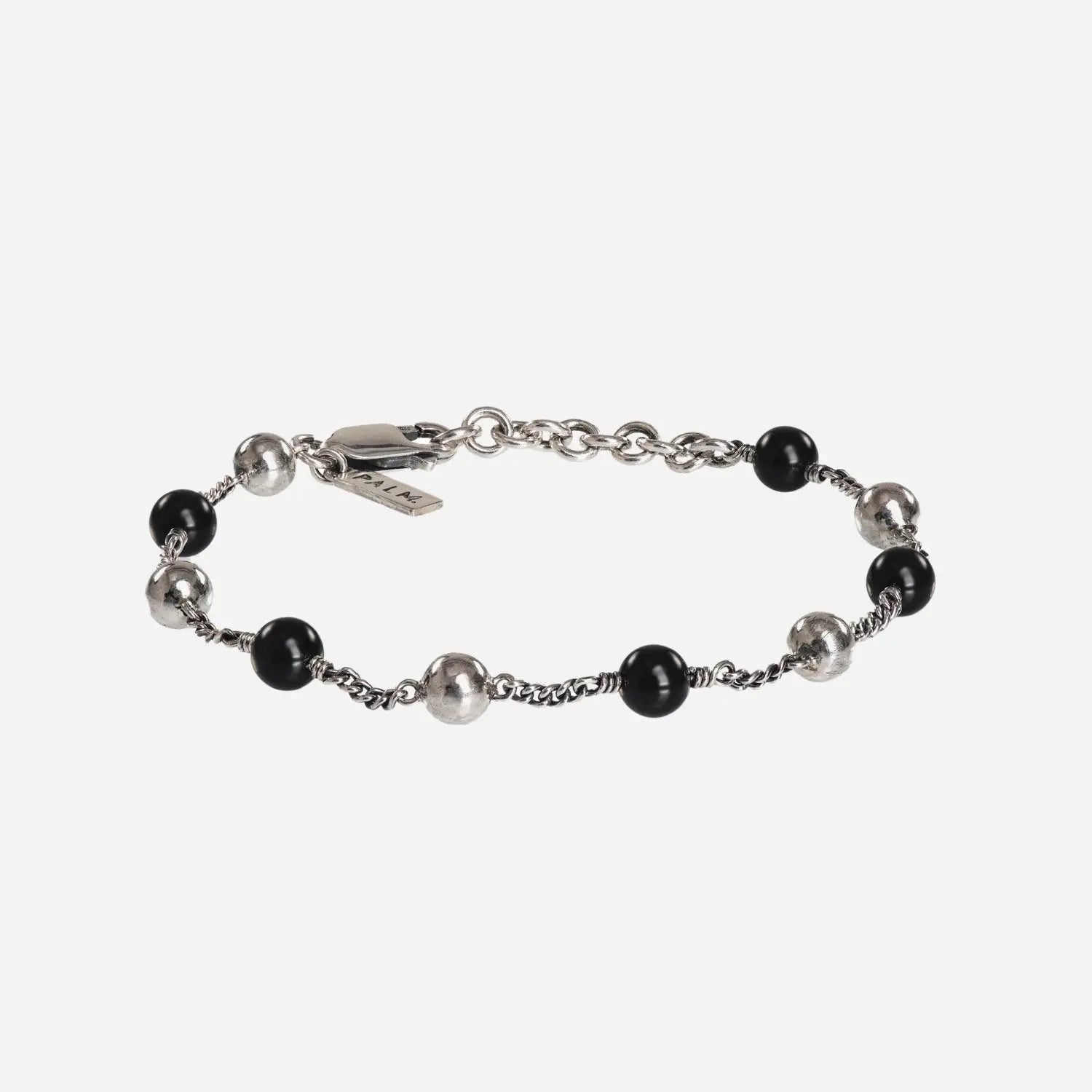 Stijlvolle zilveren herenarmband met onyx accenten – ONYX BRACELET van PALM. Jewelry