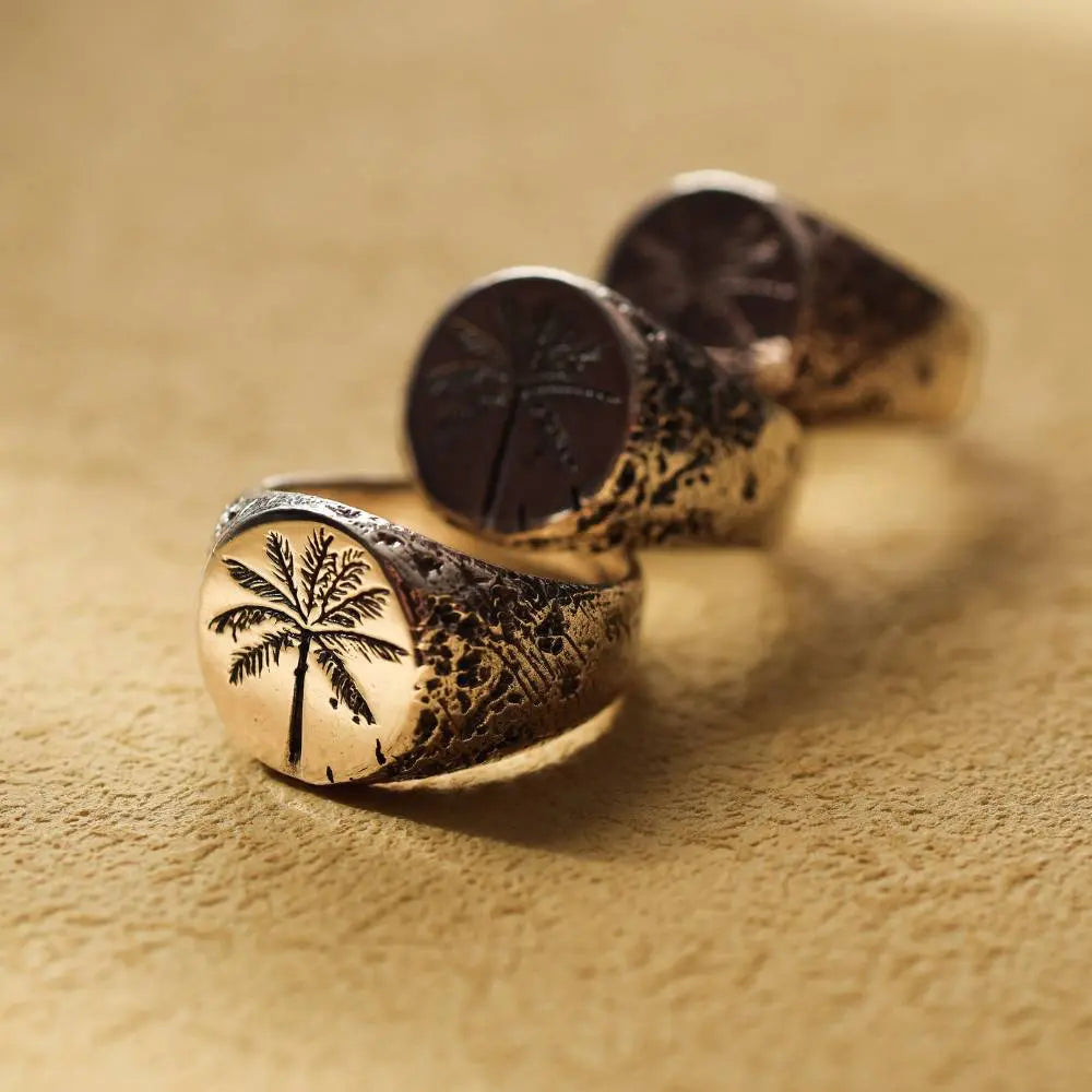 Moderne zilveren herenring – PALM RING handgemaakt van 925 sterling zilver door PALM. Jewelry