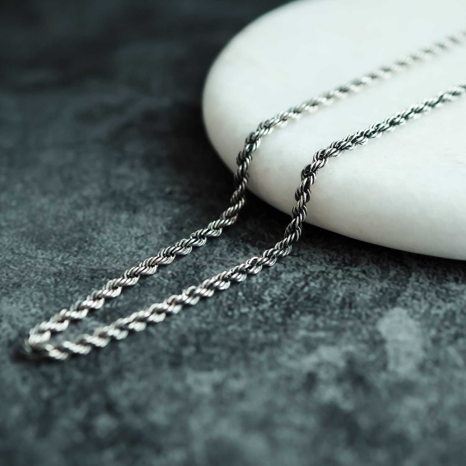 TWISTED CHAIN. - 925 Silver Rope Chain 3mm - PALM. | Handcrafted Jewelry-