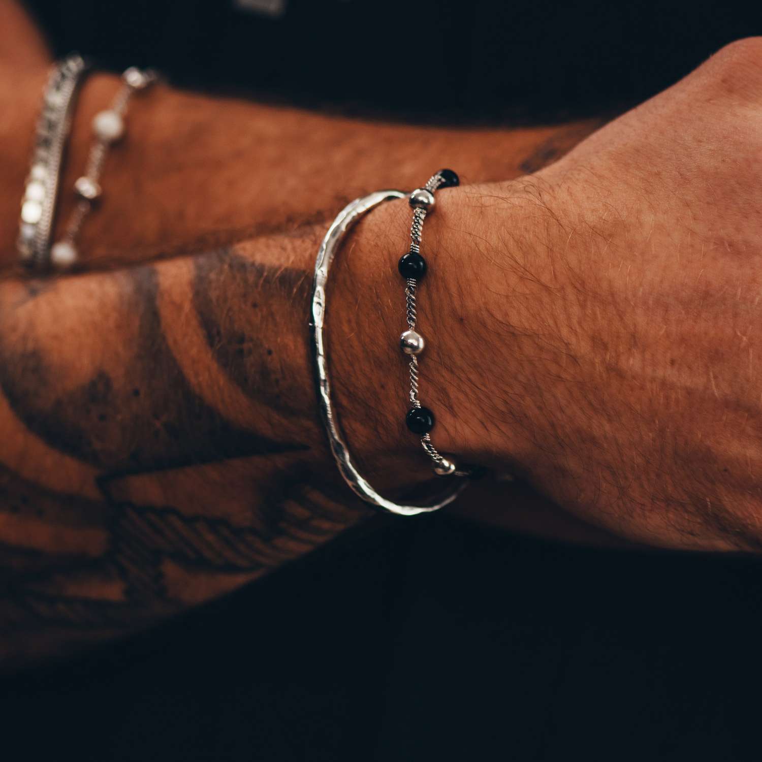 VOLCANO CUFF. - 925 Silver Bangle Bracelet 4mm - PALM. | Handcrafted Jewelry-