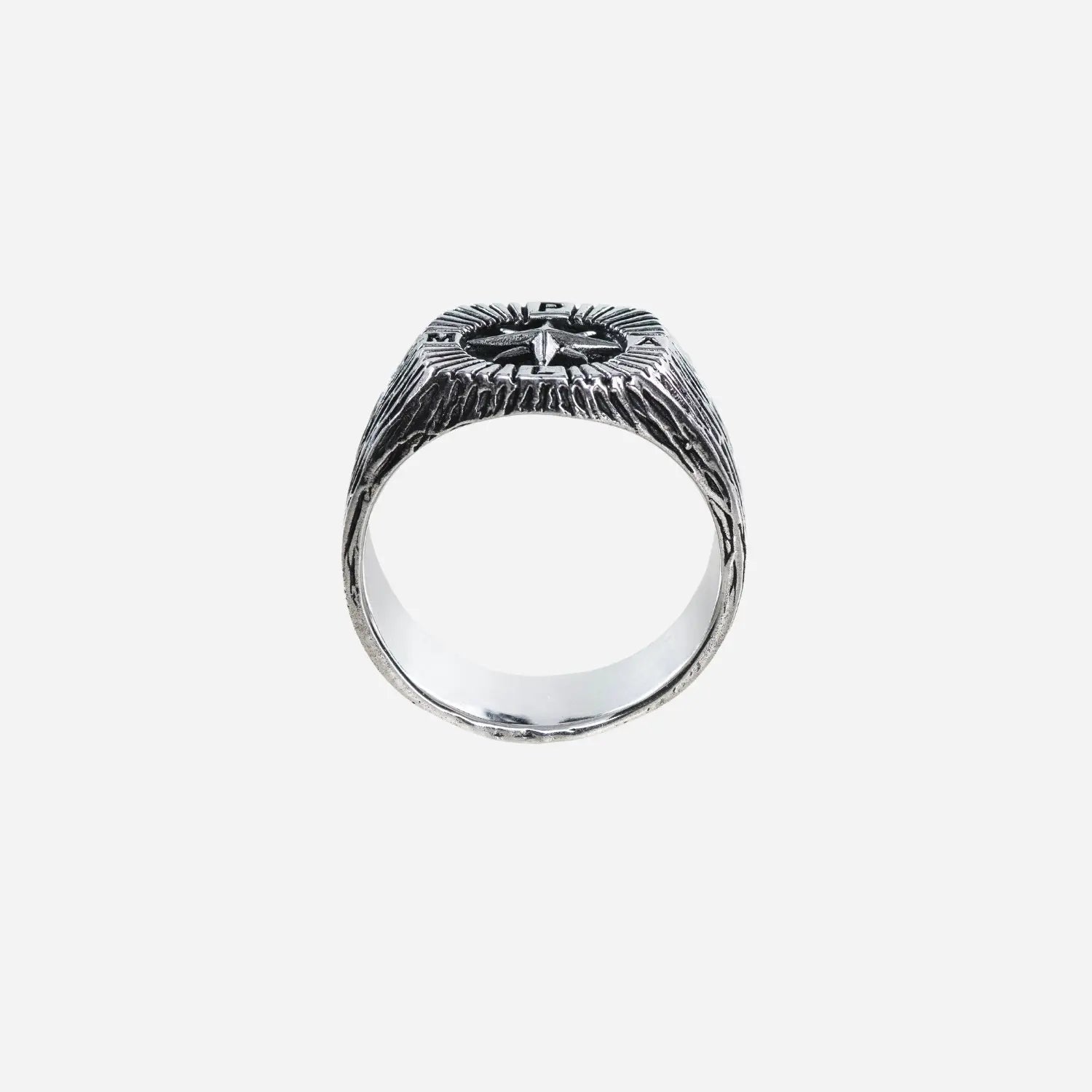 Stoere zilveren herenring met uniek kompasdetail – COMPASS RING van PALM. Jewelry