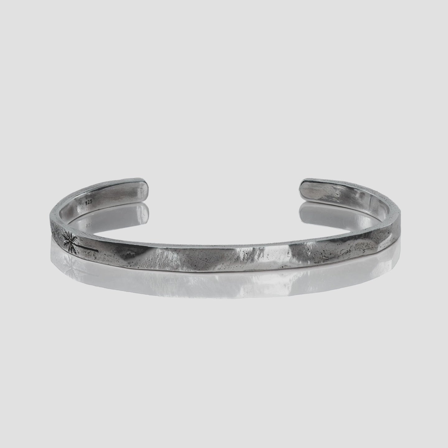 Palm Cuff zilveren herenarmband, 360 graden draaibaar aanzicht