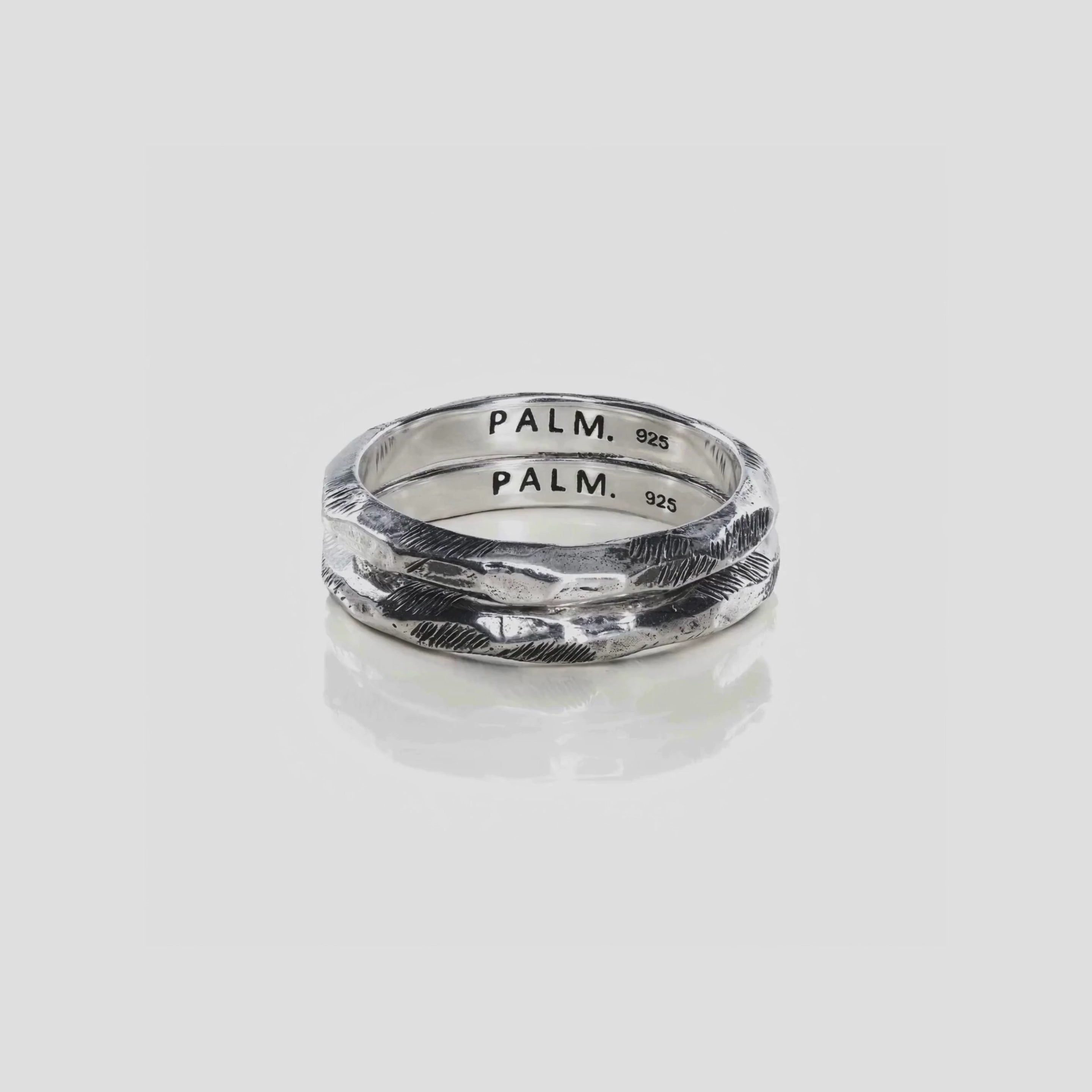 Twin Ring zilveren herenring, 360 graden draaibaar aanzicht