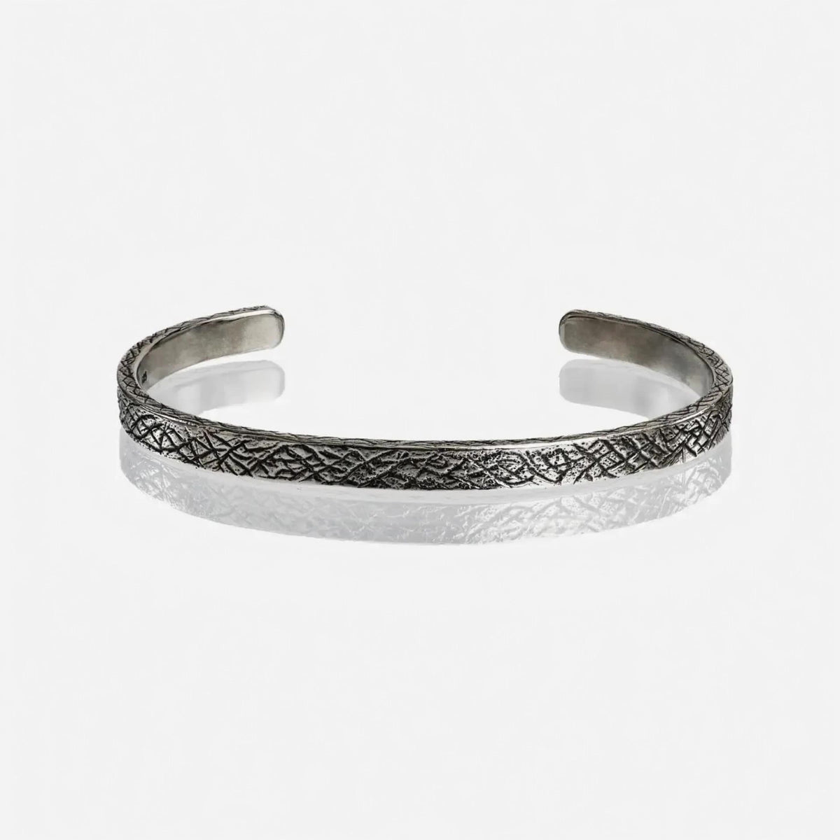 Earth Cuff zilveren heren cuff, 360 graden draaibaar aanzicht