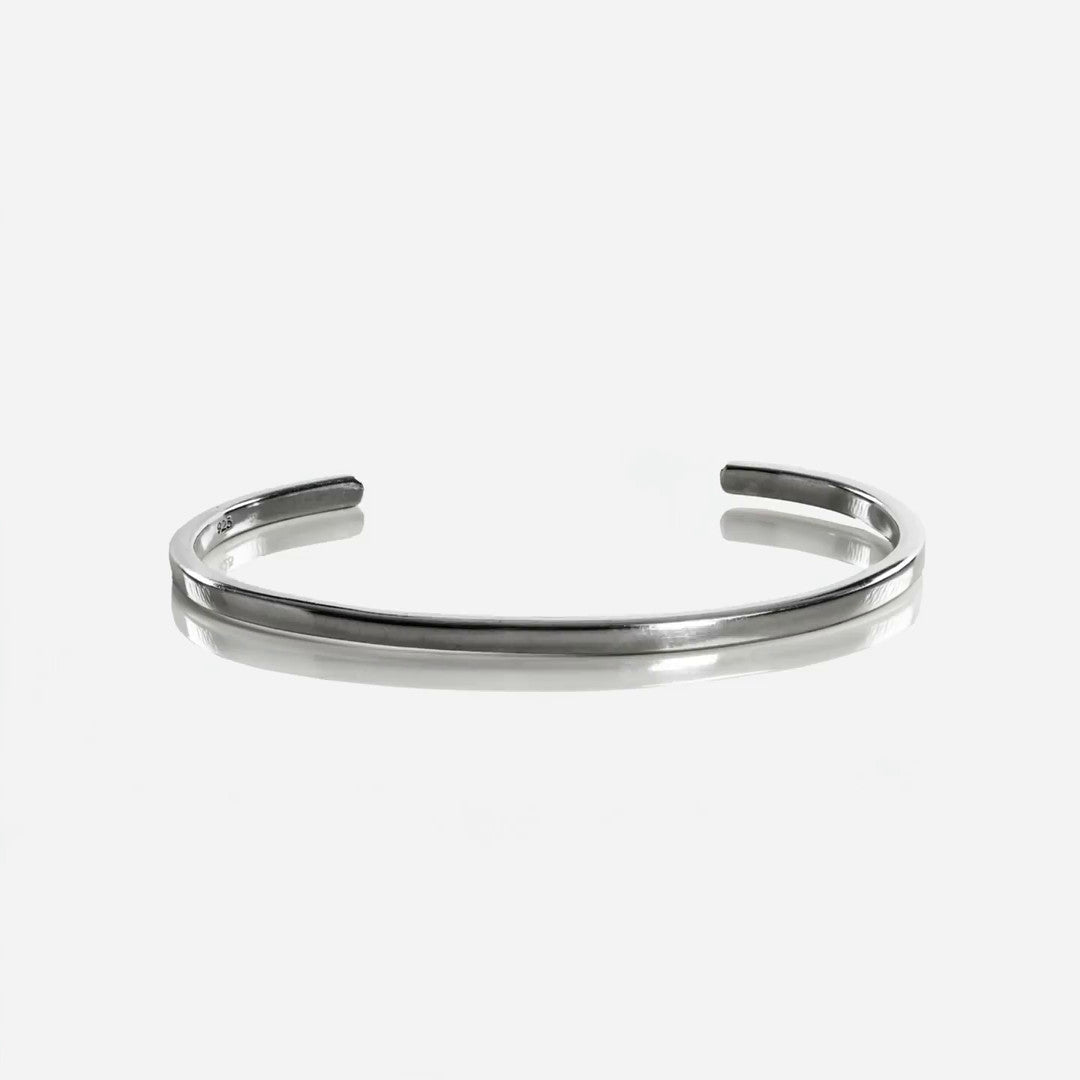Gentleman Cuff zilveren herenarmband, 360 graden draaibaar aanzicht