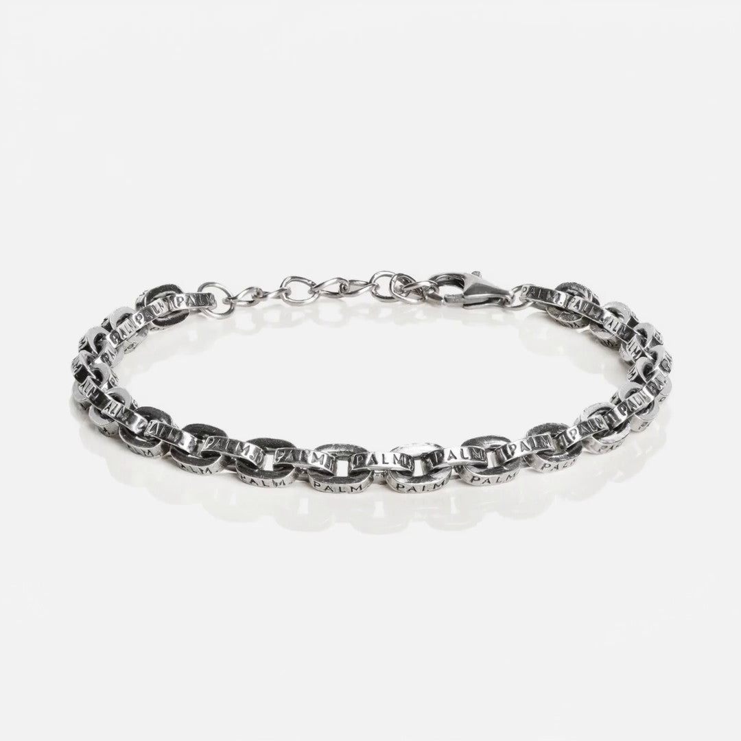 Initial Armband zilveren herenarmband, 360 graden draaibaar aanzicht