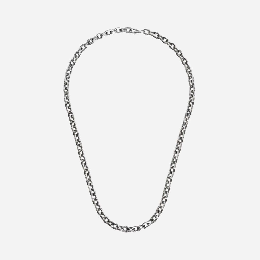 Initial Ketting zilveren herenketting, 360 graden draaibaar aanzicht