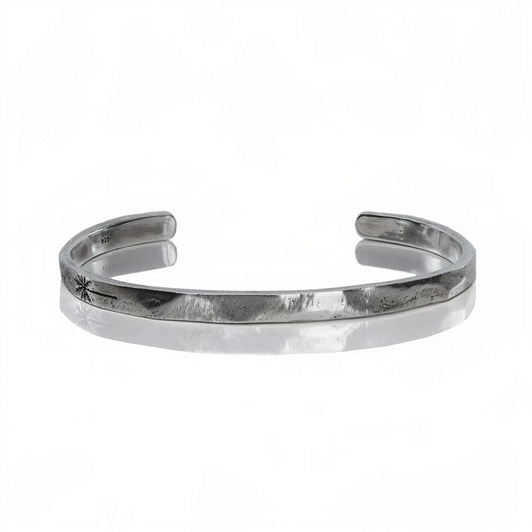 Palm Cuff zilveren herenarmband, 360 graden draaibaar aanzicht