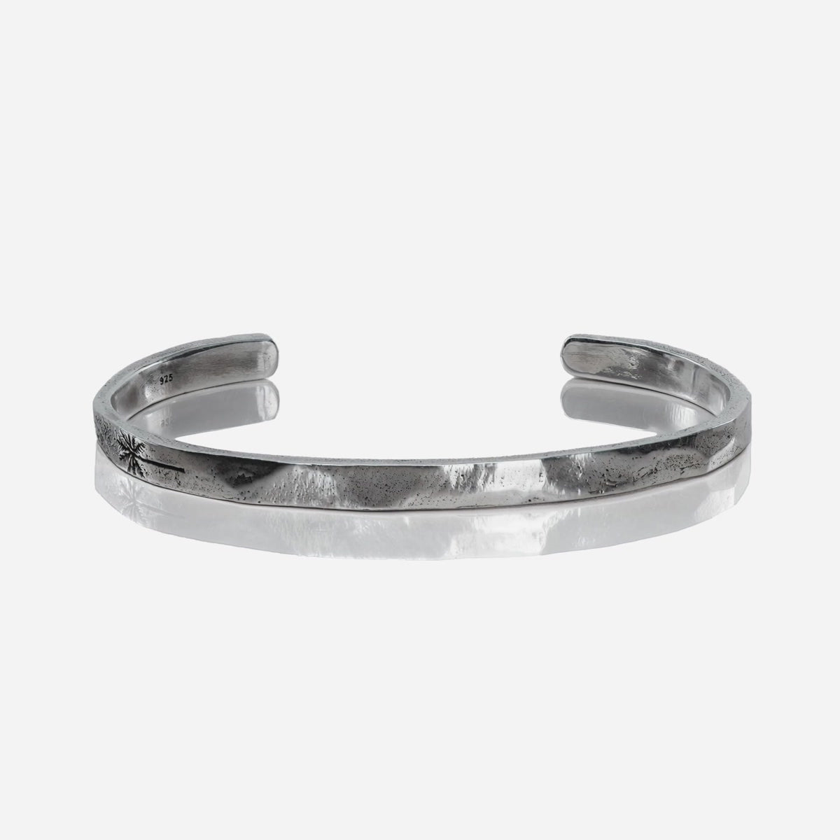Palm Cuff zilveren herenarmband, 360 graden draaibaar aanzicht