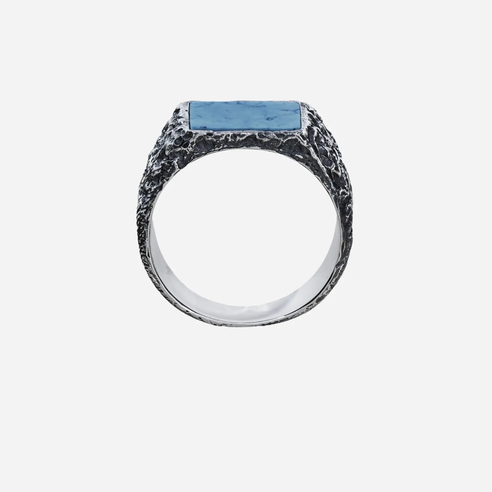 Zilveren herenring met natuurlijke turkoois steen – TURQUOISE RING van PALM. Jewelry