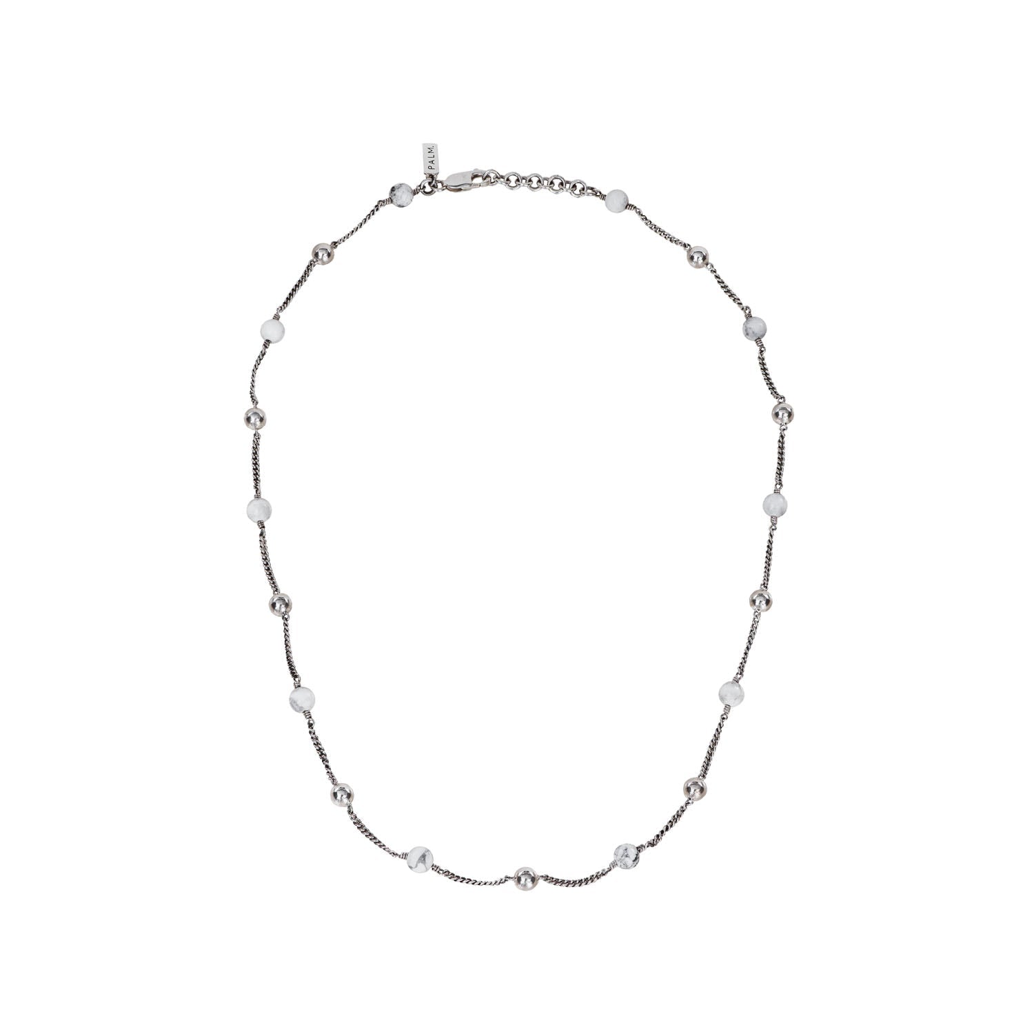 HOWLITE CHAIN. - 925 Silver Chain Howlite Stones 5.5mm - PALM. | Handcrafted Jewelry-