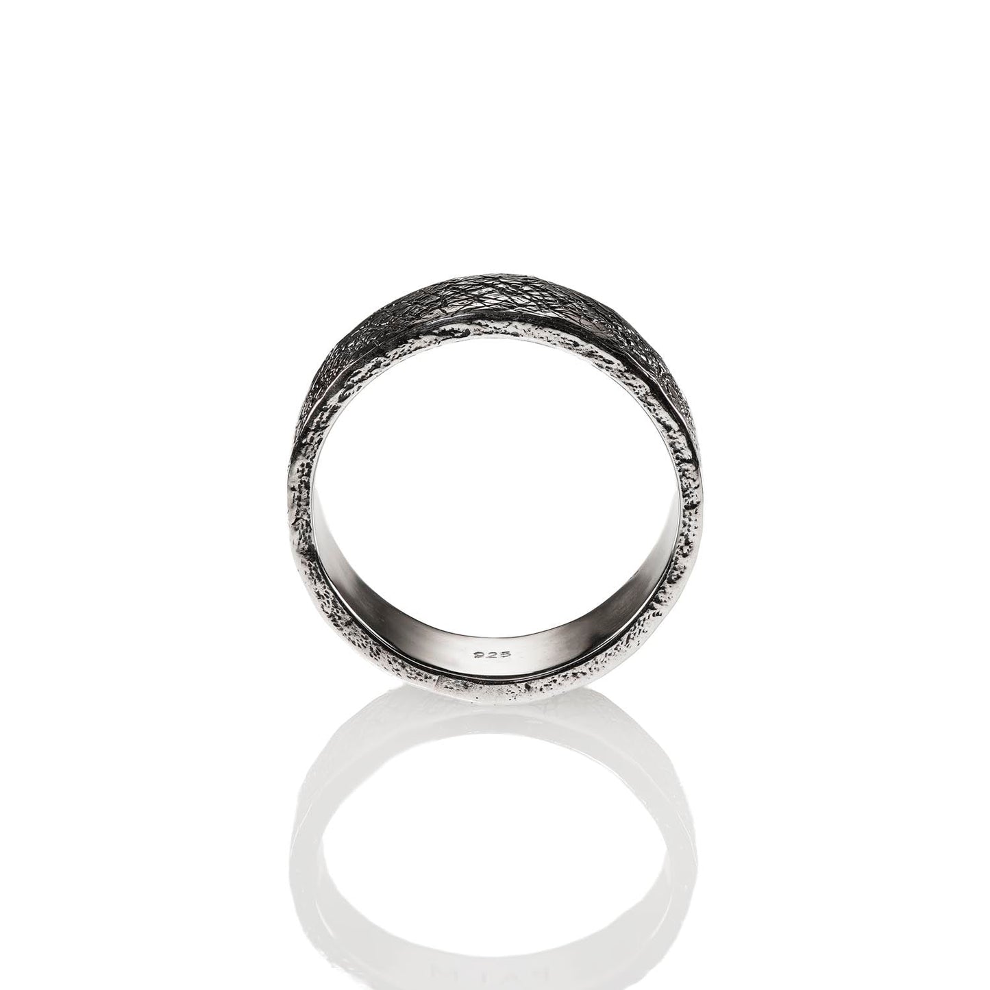 NOX RING LARGE. - Minimalistic 925 Silver Ring 8mm - PALM. | Handcrafted Jewelry-