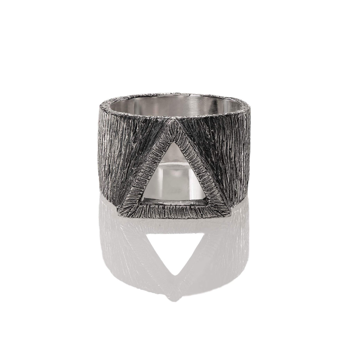 TRIANGLE RING. - 925 Silver Ring 17mm - PALM. | Handcrafted Jewelry-